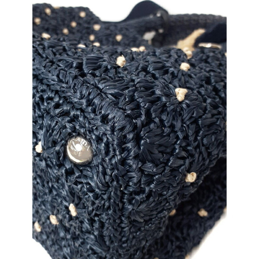 Prada Bag Crochet Shoulder Net Tote Raffia - Picture 7 of 9